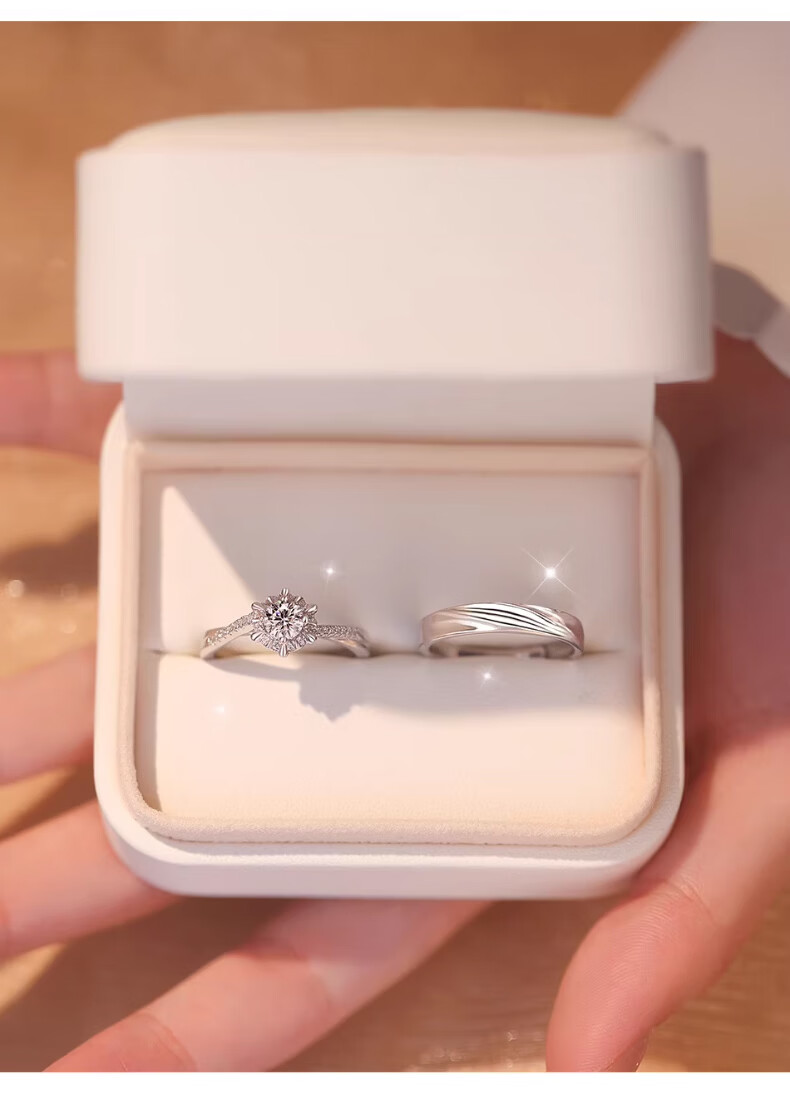 Kefuni [Includes GRA Certificate] 1 Carat Moissanite Couple Rings Engagement Birthday Qixi Festival Gift for Girlfriend 25
