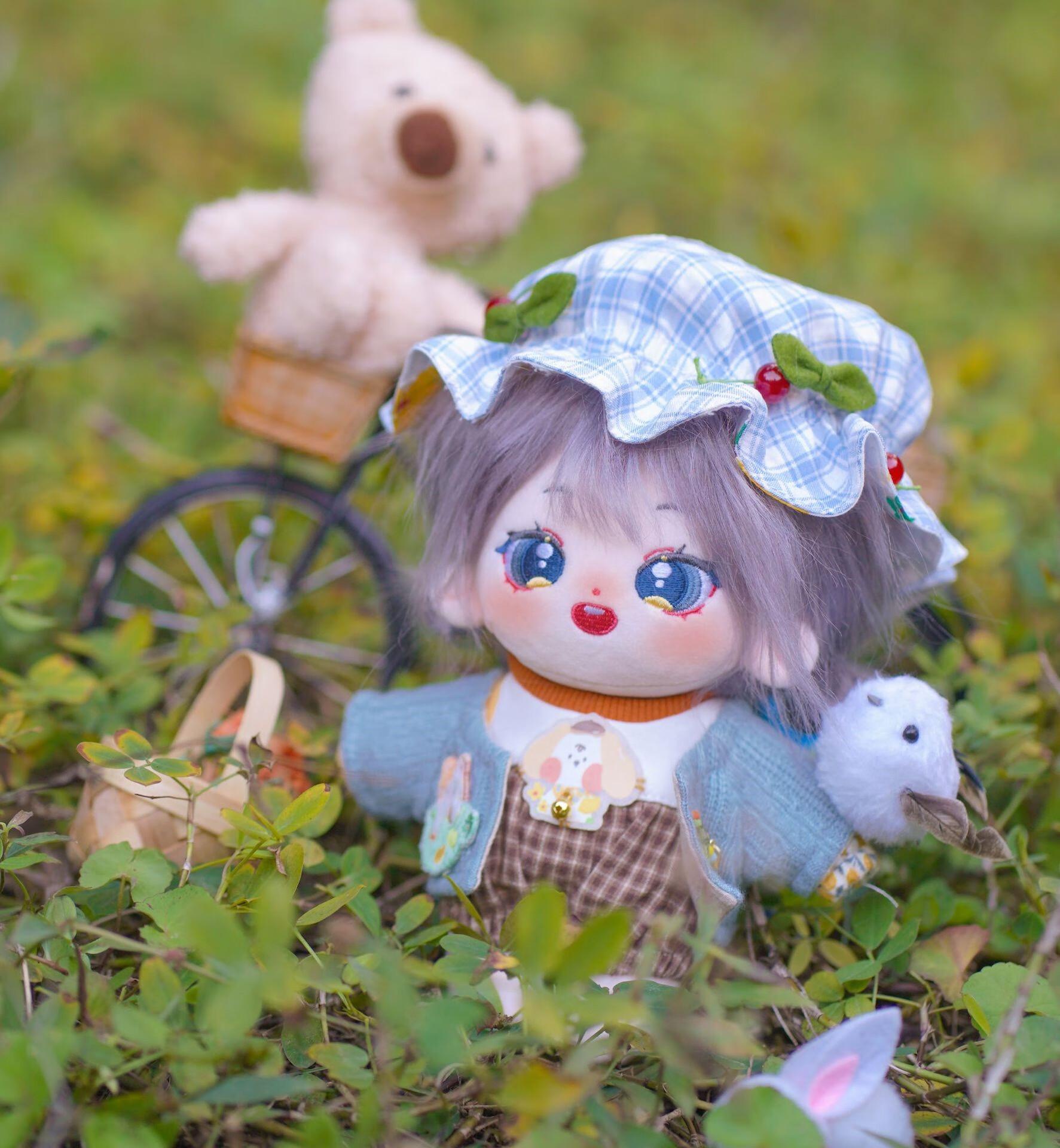 棉花娃娃现货20cm厘米炸毛裸娃公仔玩偶毛绒玩具布娃娃送女生礼物 小