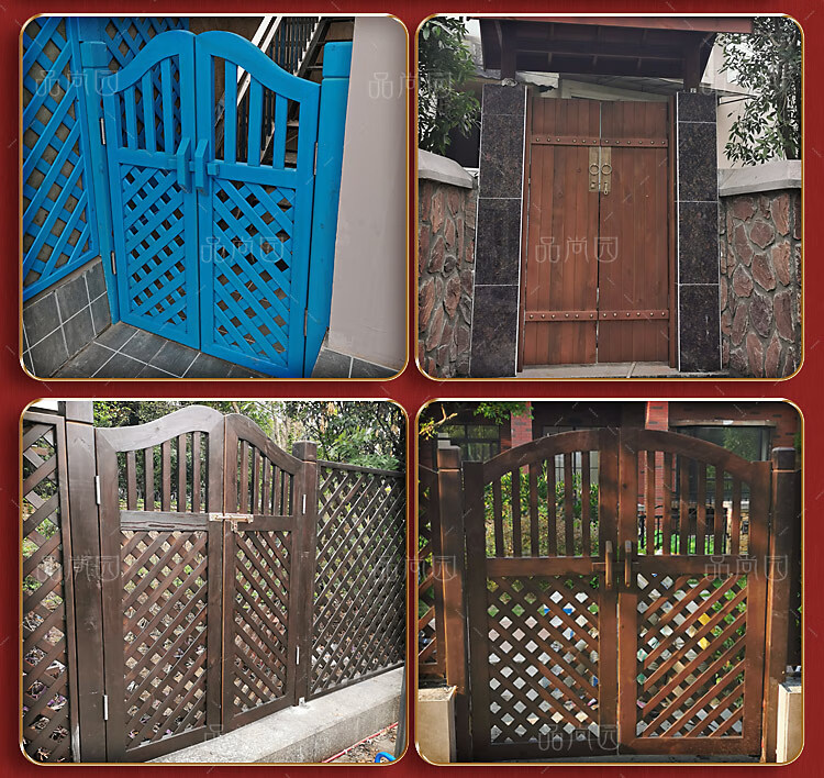 防腐木门庭院木栅栏门花园门小门篱笆门半腰门户外围栏室内牛仔门田园