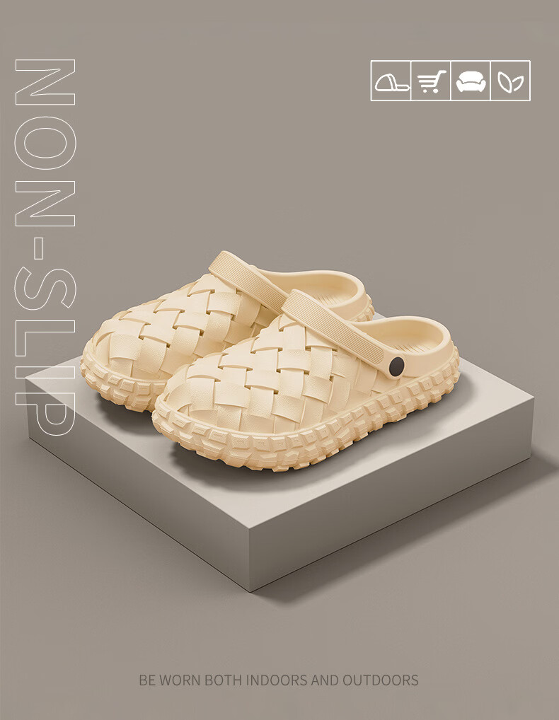 CARTELO Summer Men's Outdoor Non-Slip Thick Sole Breathable Toe-Covered Clog Sandals RZ01 Khaki Size 44-45 3