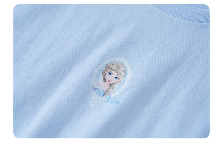 Disney Princess Style Girls Summer Set Fresh Ruffle Short Sleeve + Tulle Cake Skirt Ice Snow Blue 130 4