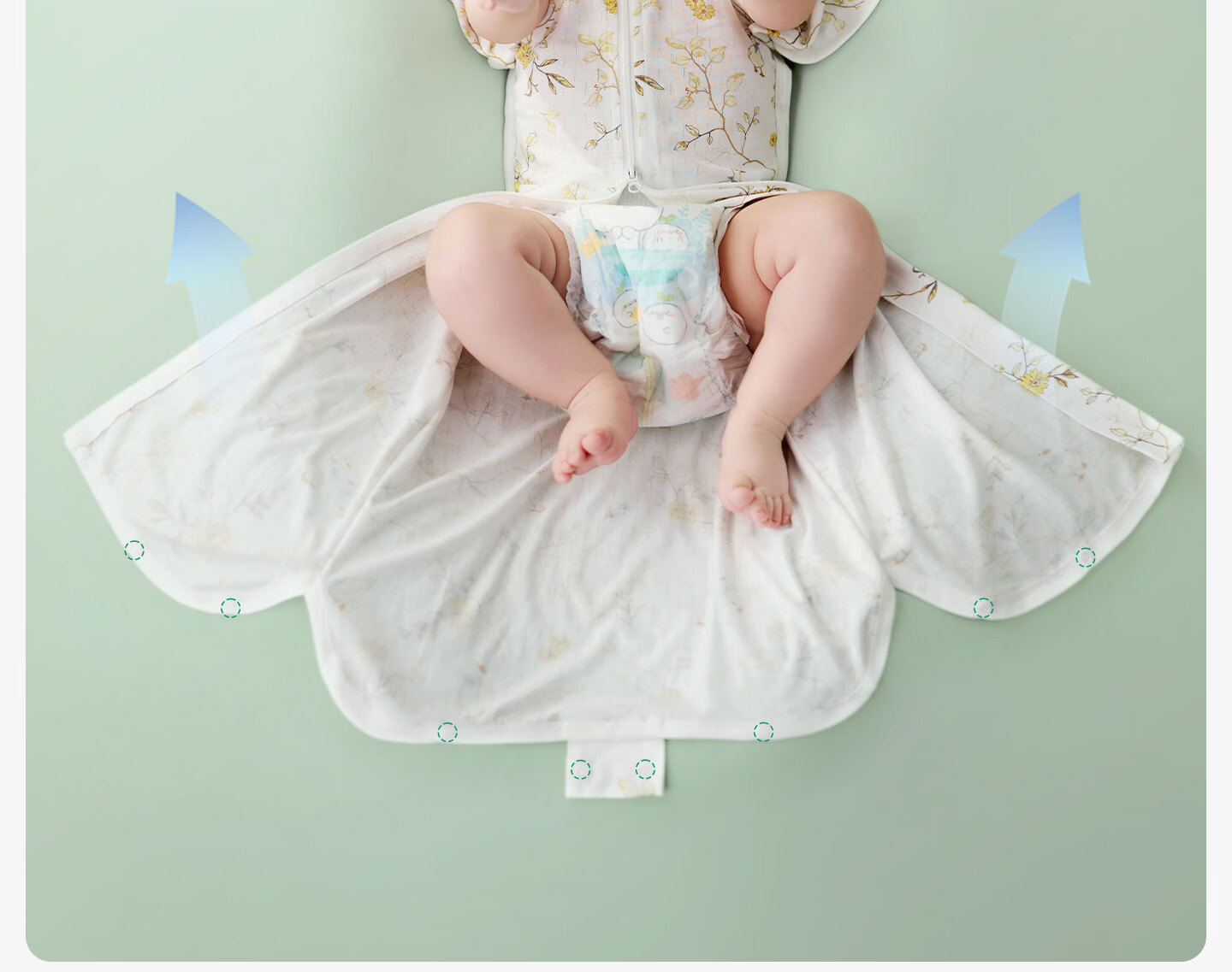 OUYUN Baby Anti-Startle Sleeping Bag Swaddle Sack Summer Thin Berry L Size 23
