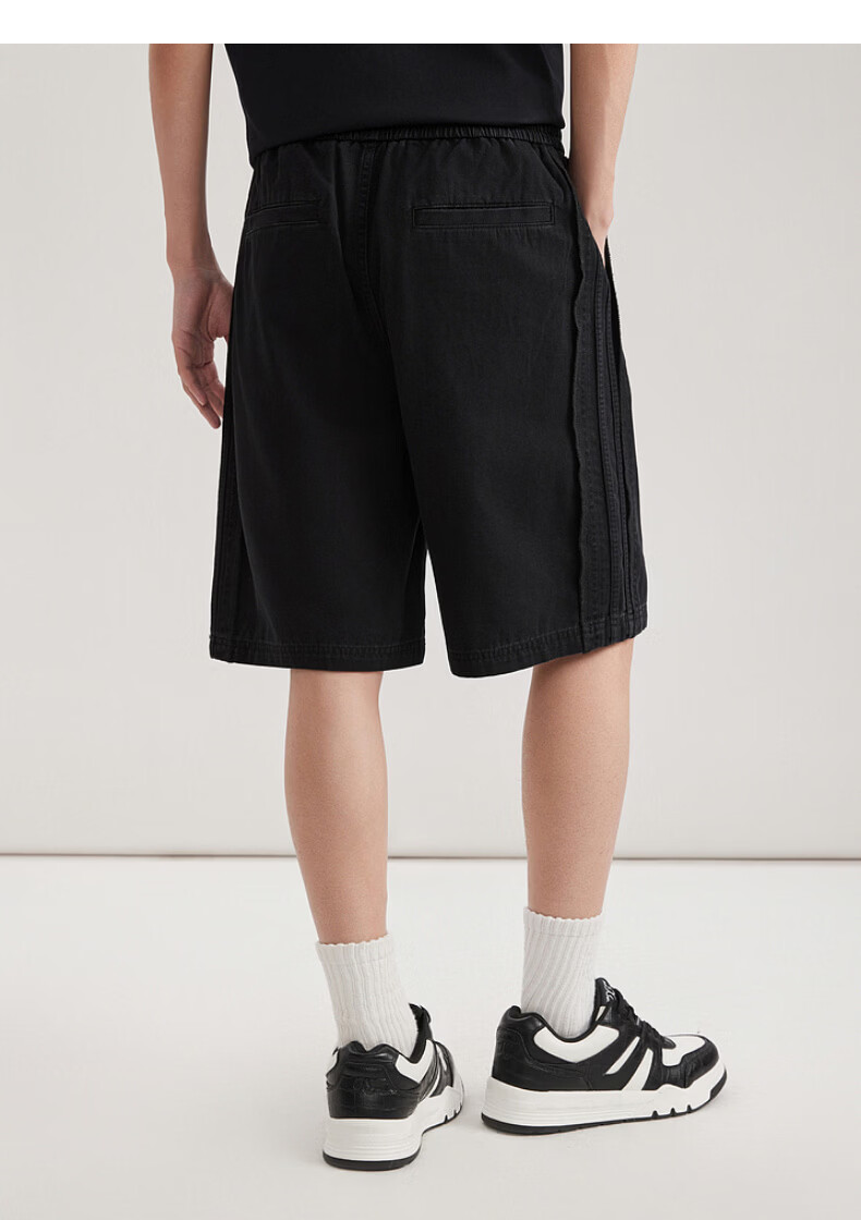 CABBEEN Matte Texture Men's Casual Denim Shorts with Side Frayed Edges 2026 Summer 13