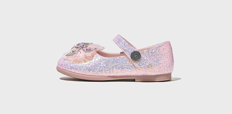 Red Dragonfly Girls' Shoes 2026 Spring Children's Single Shoes Elsa Princess Small Leather Shoes Q61BD025 Pink Size 27 7
