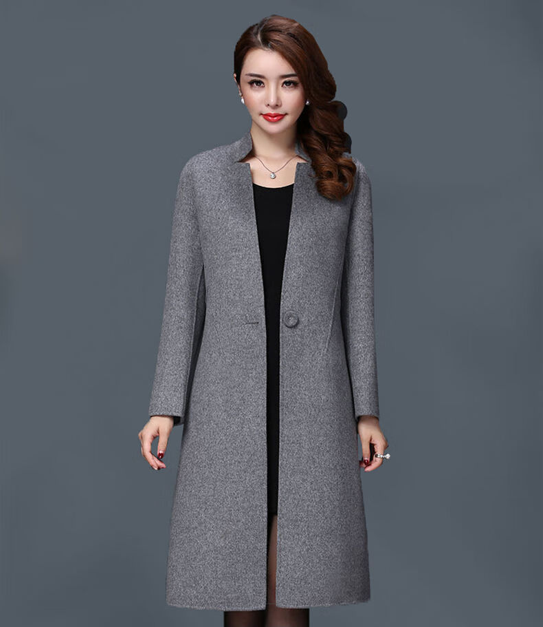 轻奢双面呢修身中长款毛呢外套女2020显瘦女装新款冬季羊毛羊绒尼大衣
