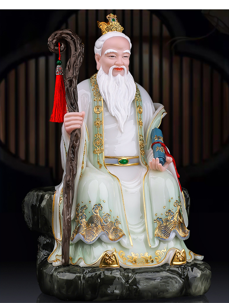 三漫陀月下老人汉白玉彩绘喜神月老神像月老星君家用玄关祠堂摆件