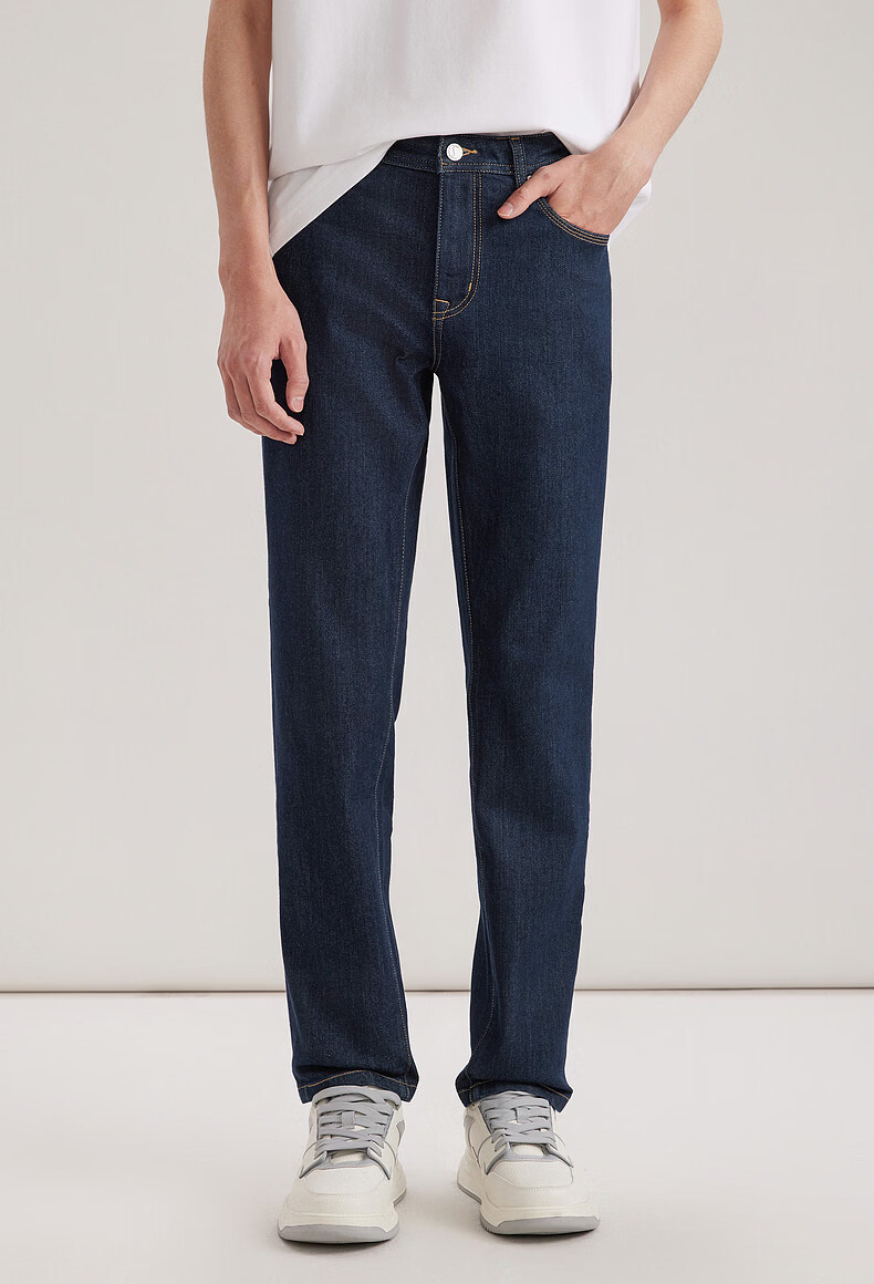 CABBEEN Men's Navy Blue Classic Vintage Denim Jeans Summer 2026 Stretch Casual Commuter Pants with Cooling and Antibacterial Features 2