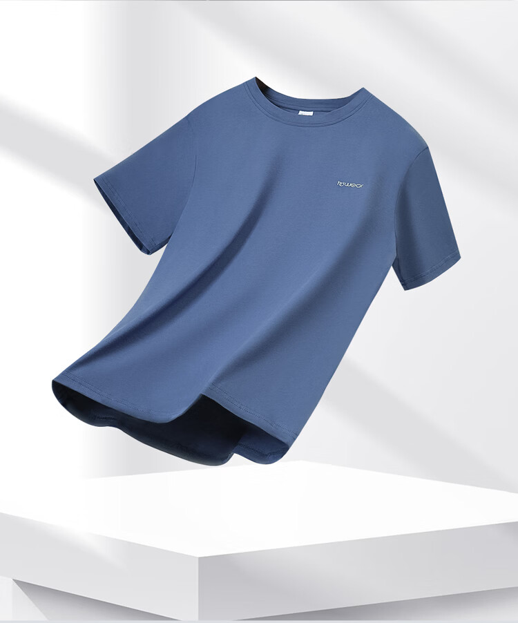Hodo Solid Color Basic Breathable Men's Short Sleeve Versatile Cotton Crew Neck Half Sleeve Pajama Top 13