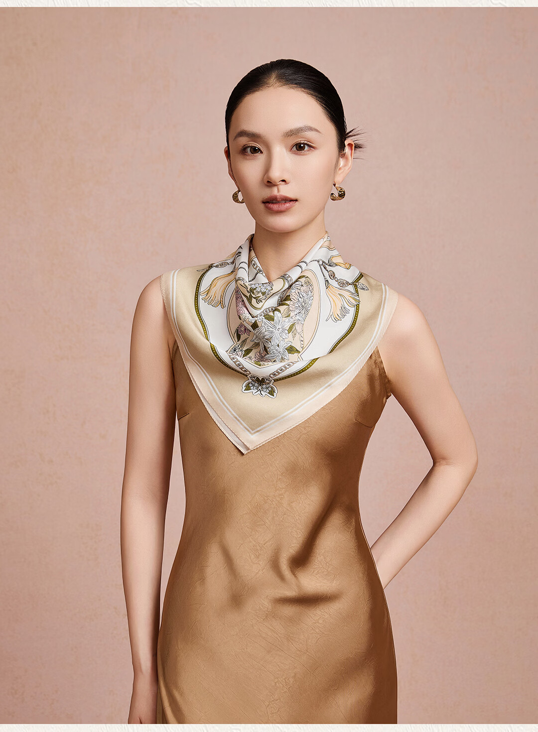 Shanghai Story 100% Mulberry Silk Double-Sided Printed Scarf Square Silk Scarf Gift Box Mother's Day Birthday Gift for Mom Shawl Women 7