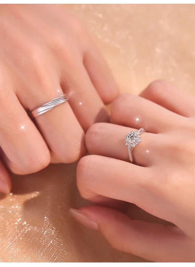 Kefuni [Includes GRA Certificate] 1 Carat Moissanite Couple Rings Engagement Birthday Qixi Festival Gift for Girlfriend 22