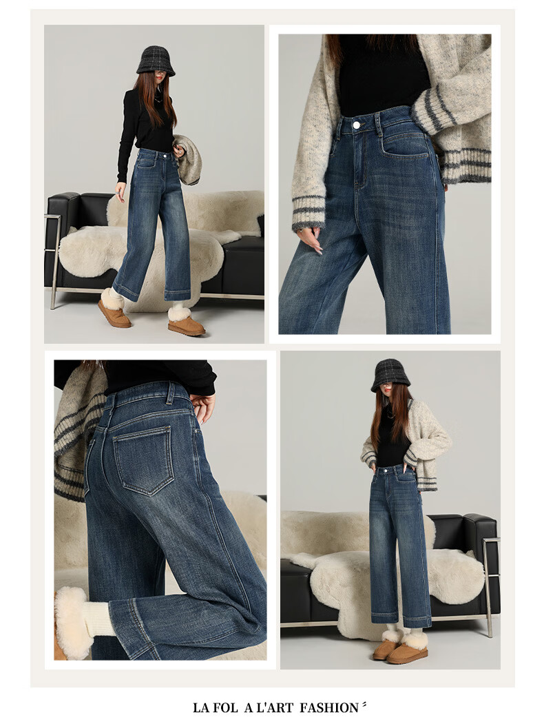 Borui Women's Loose Stretch High-Waist Cropped Straight-Leg Jeans 2026 New Spring Autumn Casual Pants for Petite 15