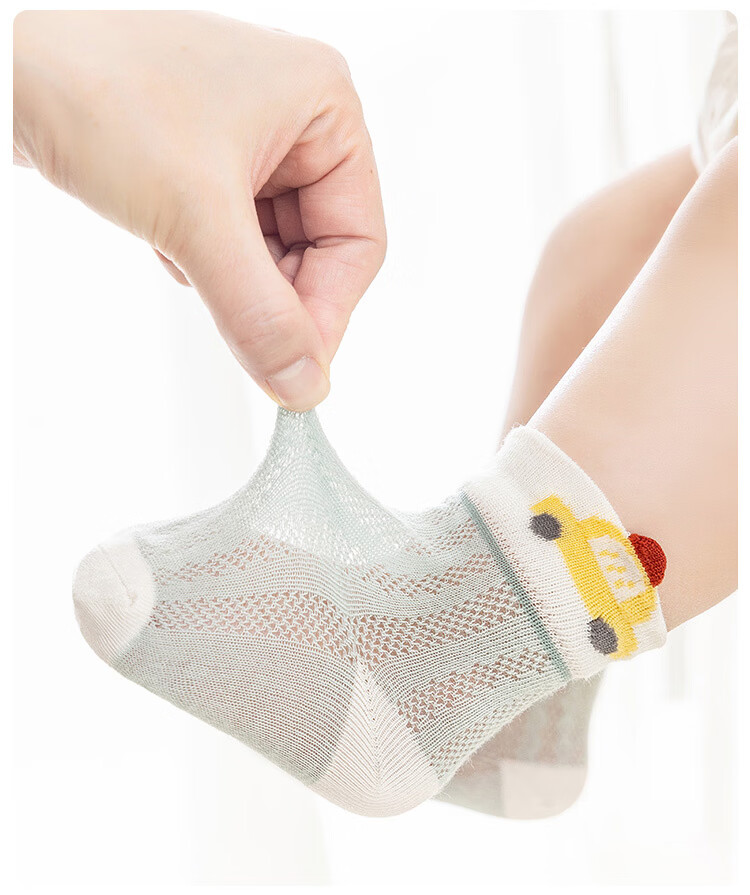 Little Pig Banner A-Class Xinjiang Long-Staple Cotton Baby Newborn Summer Mesh Thin Skin-Friendly High Elastic Non-Binding Cute Cartoon Socks 5