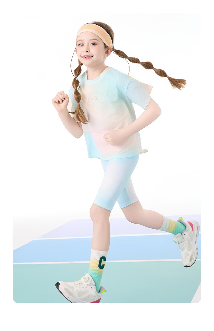 Disney Kids Summer Girls Gradient Short Sleeve T-Shirt Casual Sports Short Sleeve Purple Dream 110 16