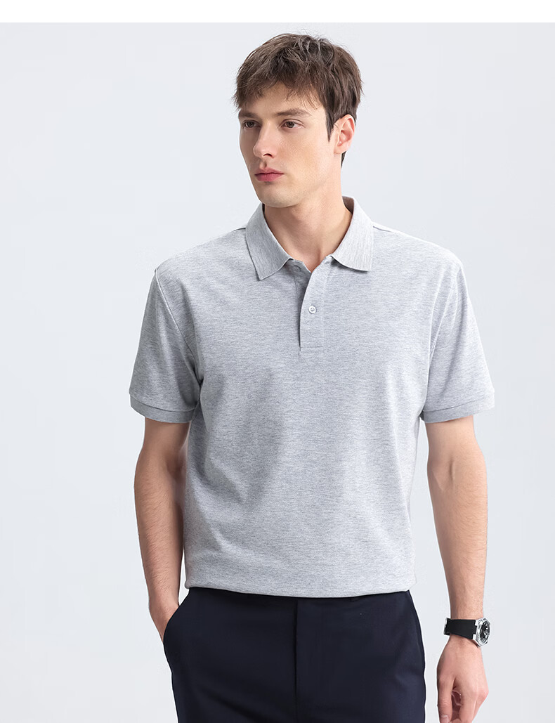 FIRS Men's Polo Shirt Spring Casual Solid Color Men's Collared Top P2601-5 L 13