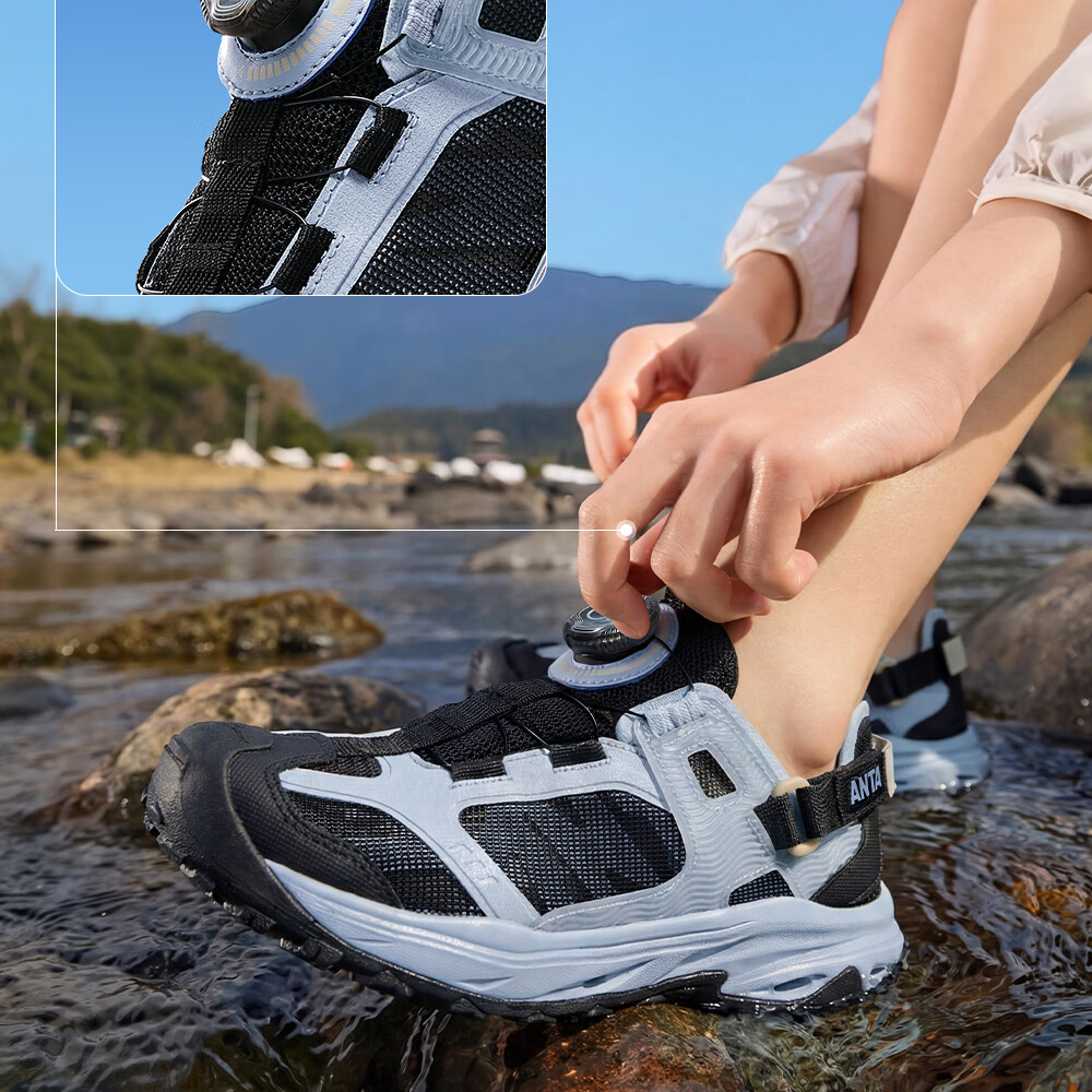 Anta Kids Sports Sandals Boys Big Kids 2026 Summer Breathable Lightweight Water Shoes PRO Beach Sandals A12626908 23