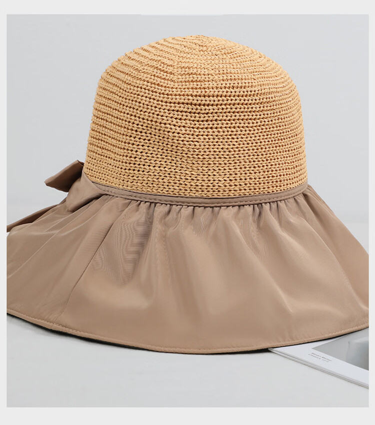 YUYULA Black Vinyl Sunscreen Hat Women Summer Outdoor UV Protection Sun Hat Fashionable Breathable Bucket Hat Beach Hat 9