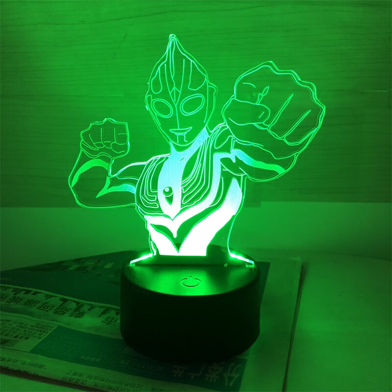 奥特曼小夜灯3d卡通动漫床头灯男孩同学礼物节能网红儿童氛围台灯 赛