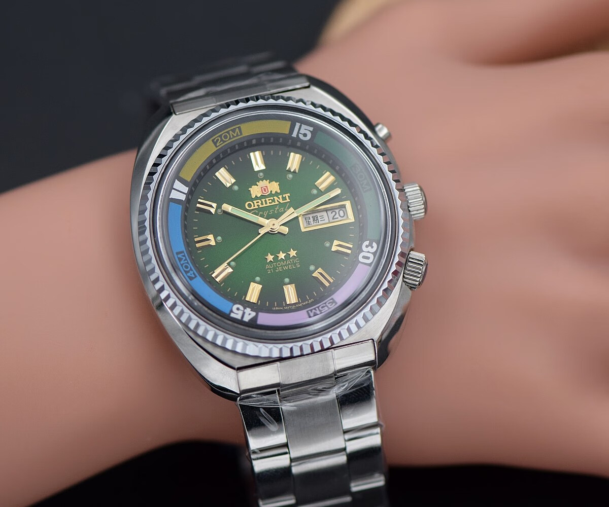 日本双狮全自动机械表男士海霸进口46943机芯大表盘夜光防水腕表 蓝色