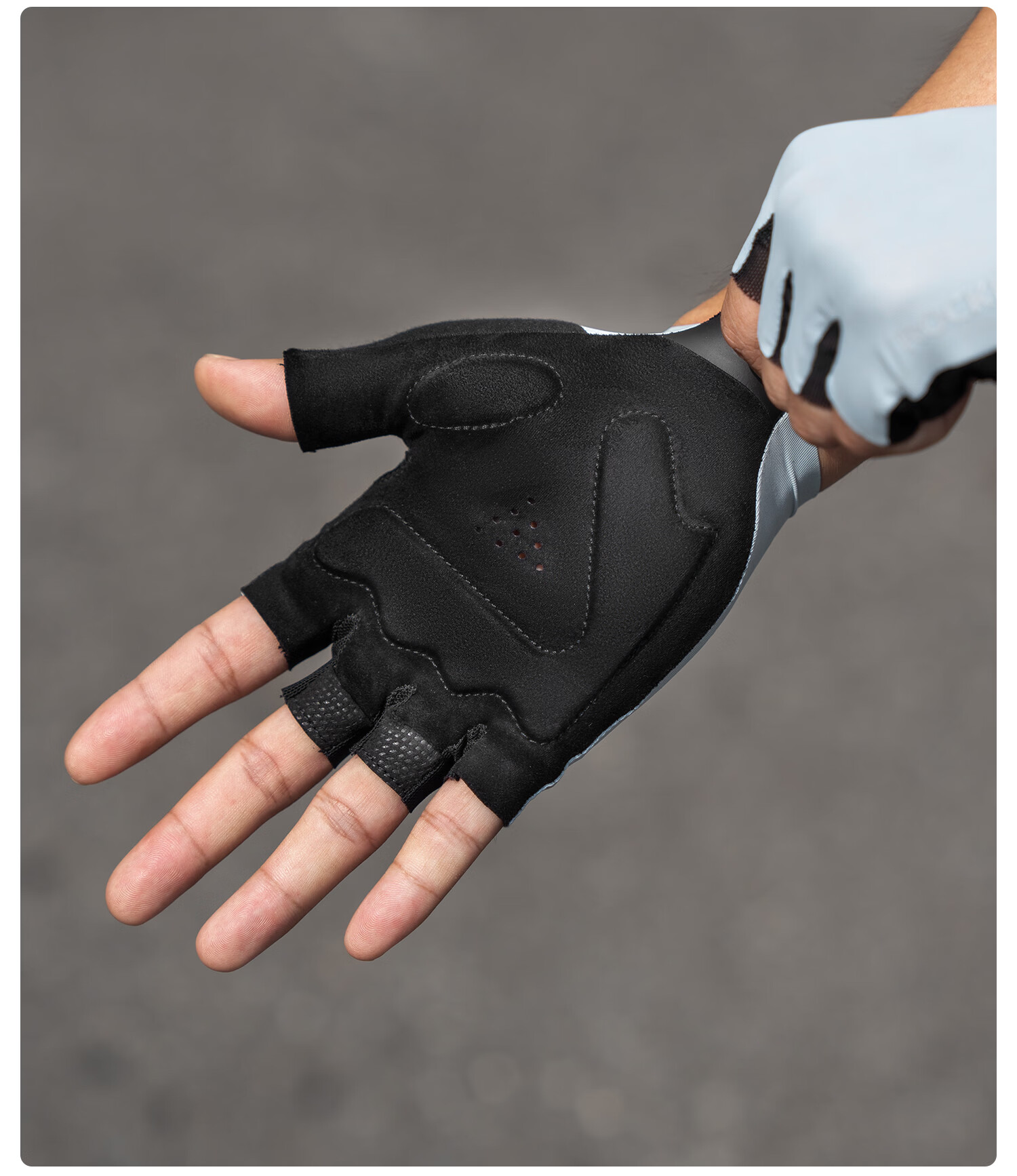 RockBros Cycling Gloves Half Finger Road Mountain Bike Short Finger Non-Slip Shock Absorption Unisex Off-White 8