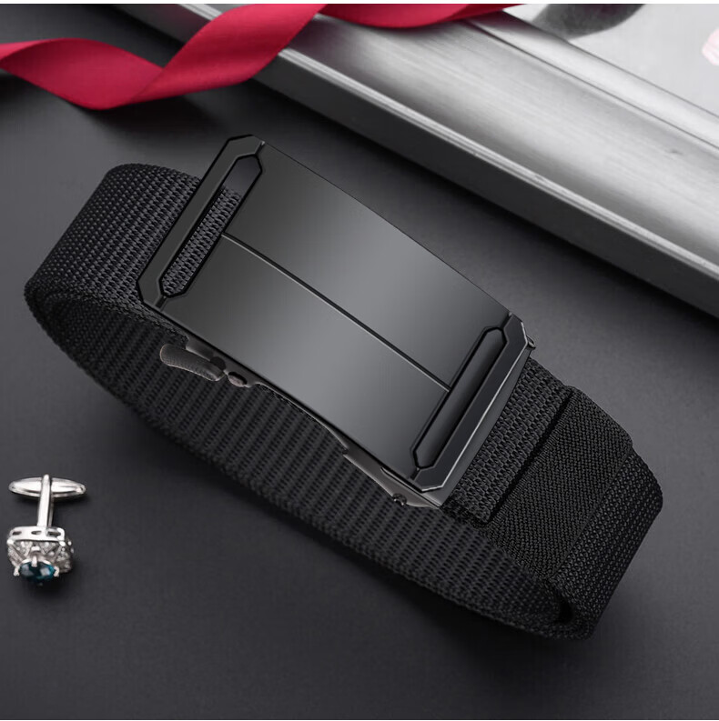 HOCR Men's Elastic Stretch Thick Woven Canvas Belt Casual Workwear Denim Belt for Young Men 7