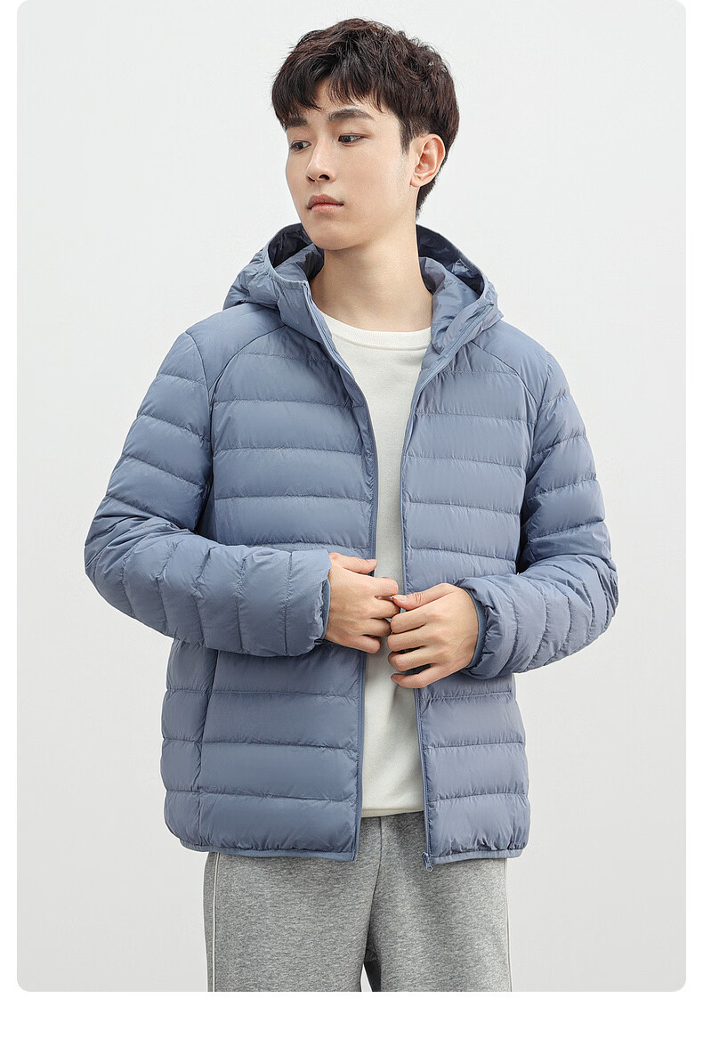 YAYA Men's Women's Unisex Lightweight Short Hooded Solid Color Down Jacket Autumn Winter Warm Outdoor 19