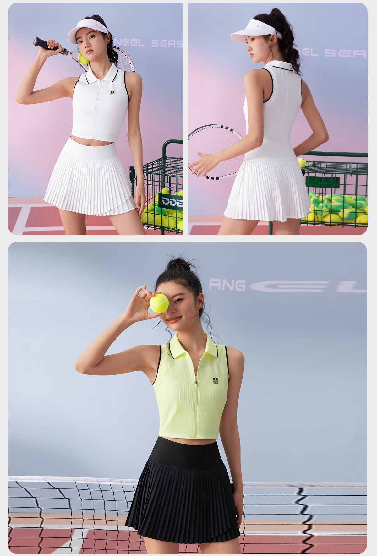 Angel Season Women's Sleeveless Polo Tennis Top 2026 Spring Summer New Beautiful Badminton Yoga T-Shirt 14