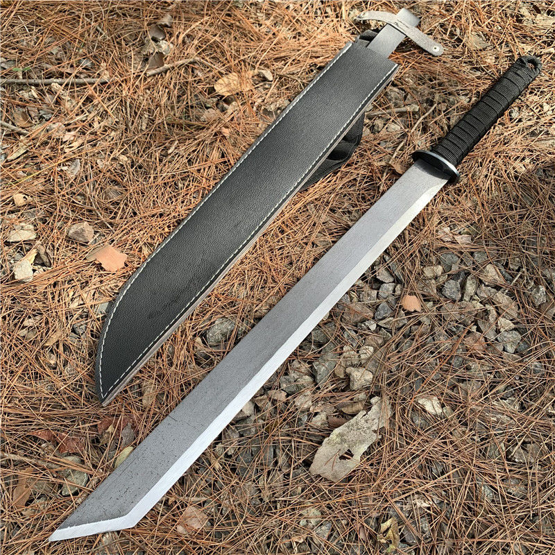 龙泉一体长刀锰钢唐横刀大刀户外防身武器真开山武术刀合法未开刃 回