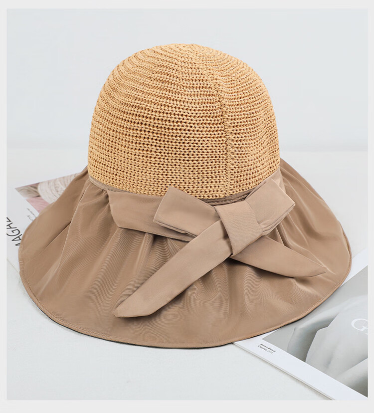 YUYULA Black Vinyl Sunscreen Hat Women Summer Outdoor UV Protection Sun Hat Fashionable Breathable Bucket Hat Beach Hat 7