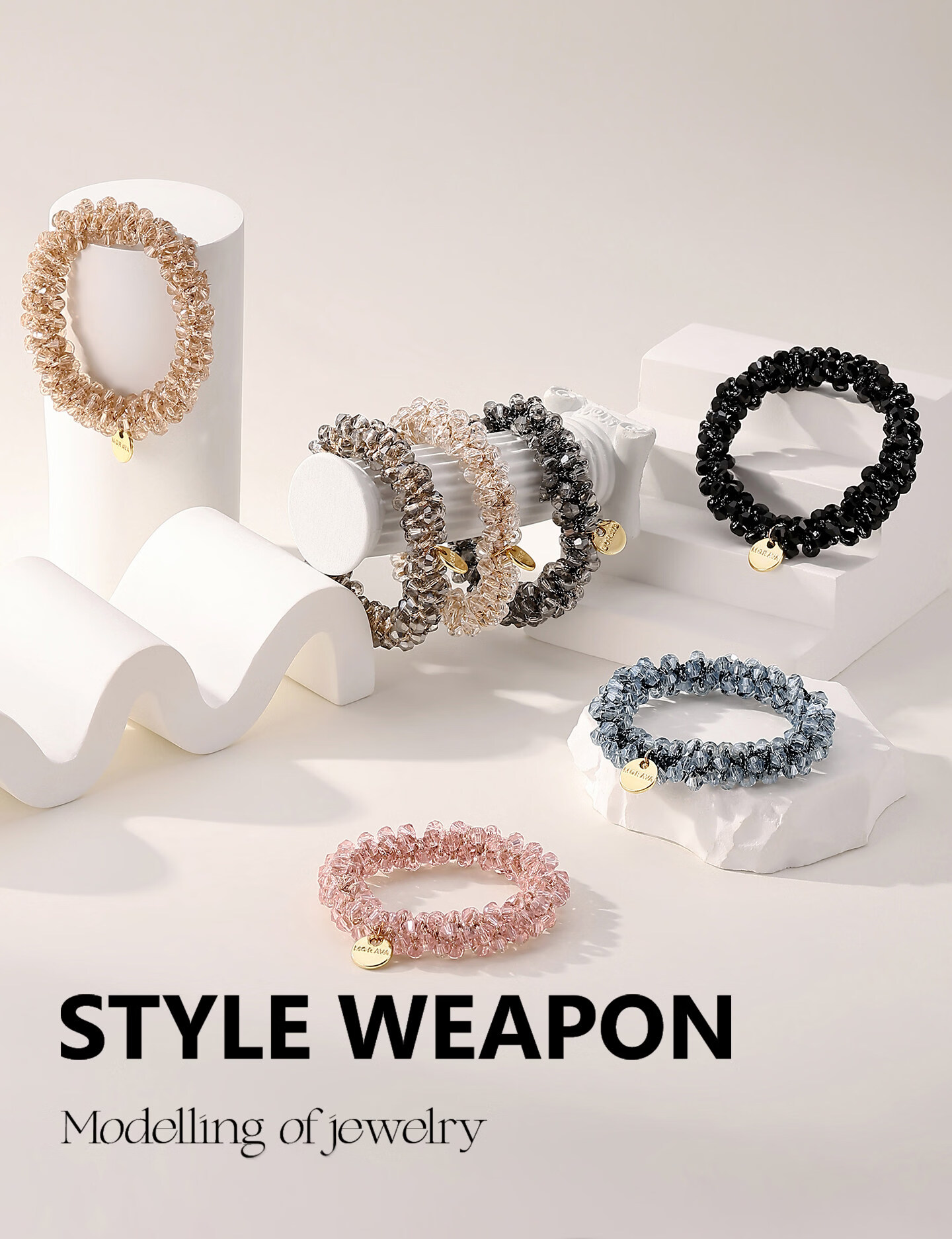 Dijing Luxury High Elastic Hair Tie for Women, Gentle on Hair, Elastic Hair Band, Qixi Festival Valentine's Day Gift 1