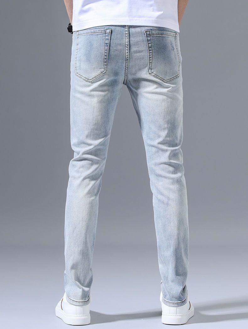 PLAYBOY Men's Summer Ripped Slim Fit Embroidered Trendy Skinny High-End Jeans 10