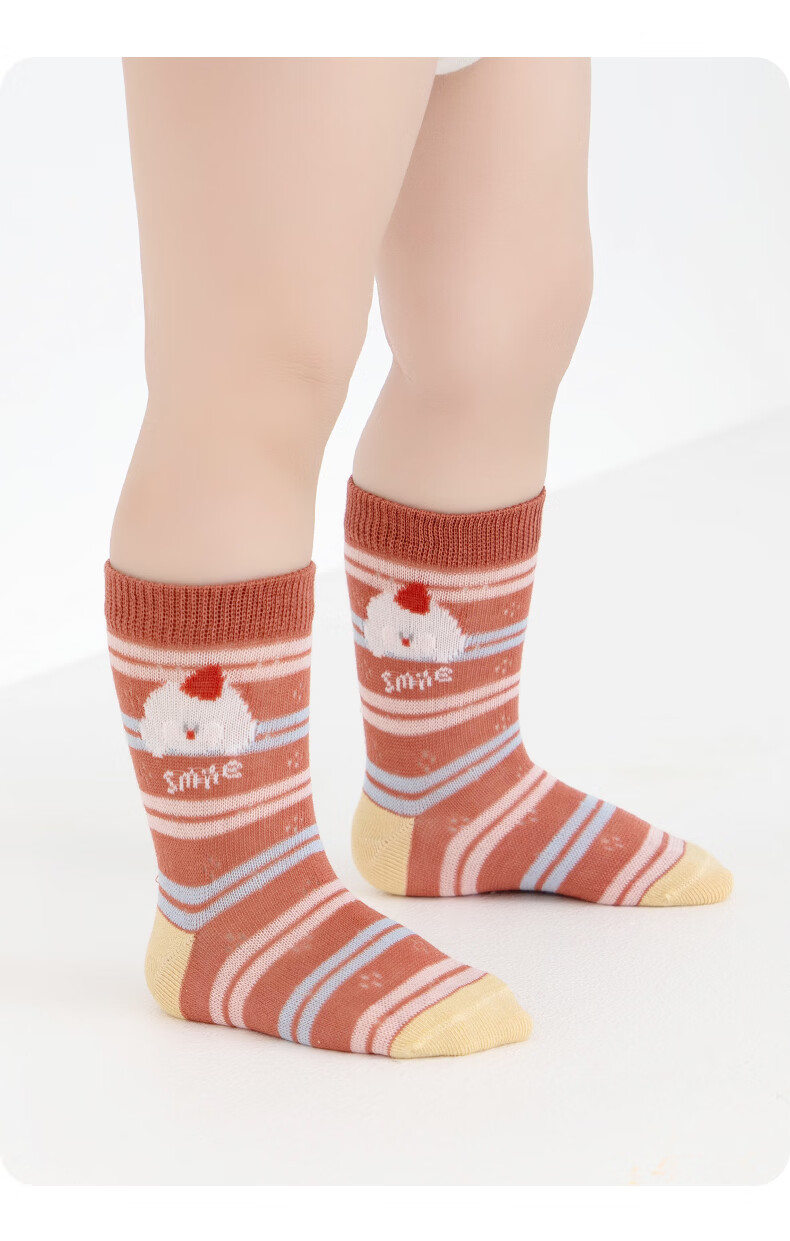 Baby Growth Summer Cotton Socks Mesh Breathable Girls Anti-Constriction Infant Antibacterial Seamless Mid-Calf Socks 22