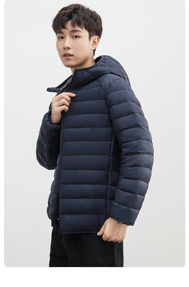 YAYA Men's Women's Unisex Lightweight Short Hooded Solid Color Down Jacket Autumn Winter Warm Outdoor 24