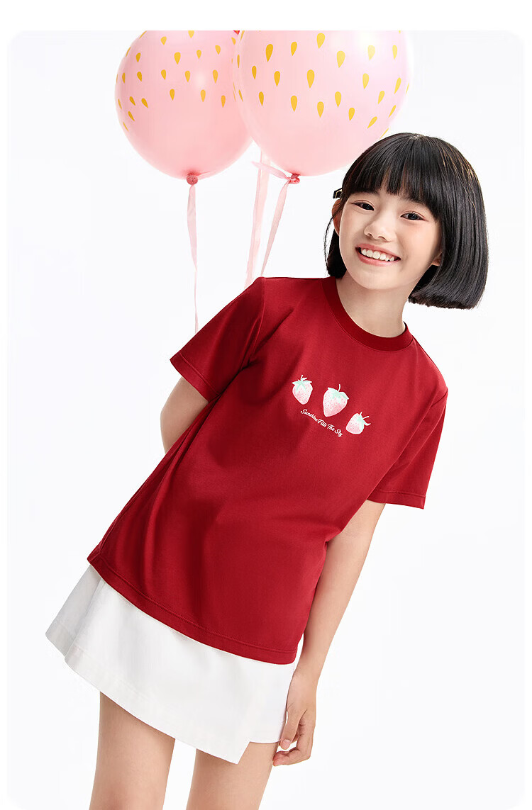 Annil Kids Girls Round Neck Short Sleeve T-Shirt 2026 Summer New Cool Casual Sports Stretch Top 13