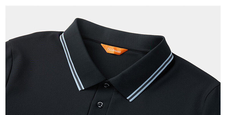 Biyinlefen Father's Day 2026 Summer New Men's Casual Color-Block Cool Stretch Polo Shirt with Contrast Collar Short Sleeve 11