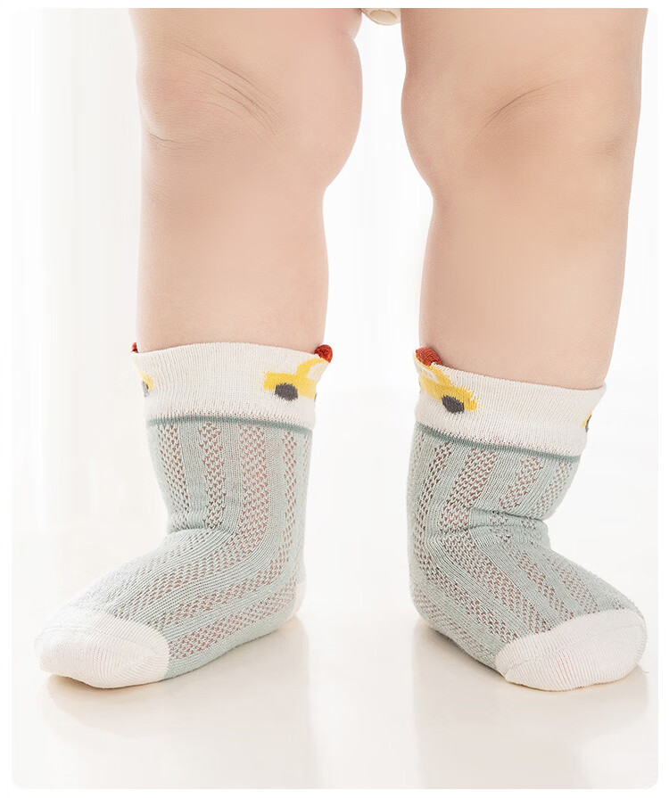Little Pig Banner A-Class Xinjiang Long-Staple Cotton Baby Newborn Summer Mesh Thin Skin-Friendly High Elastic Non-Binding Cute Cartoon Socks 7