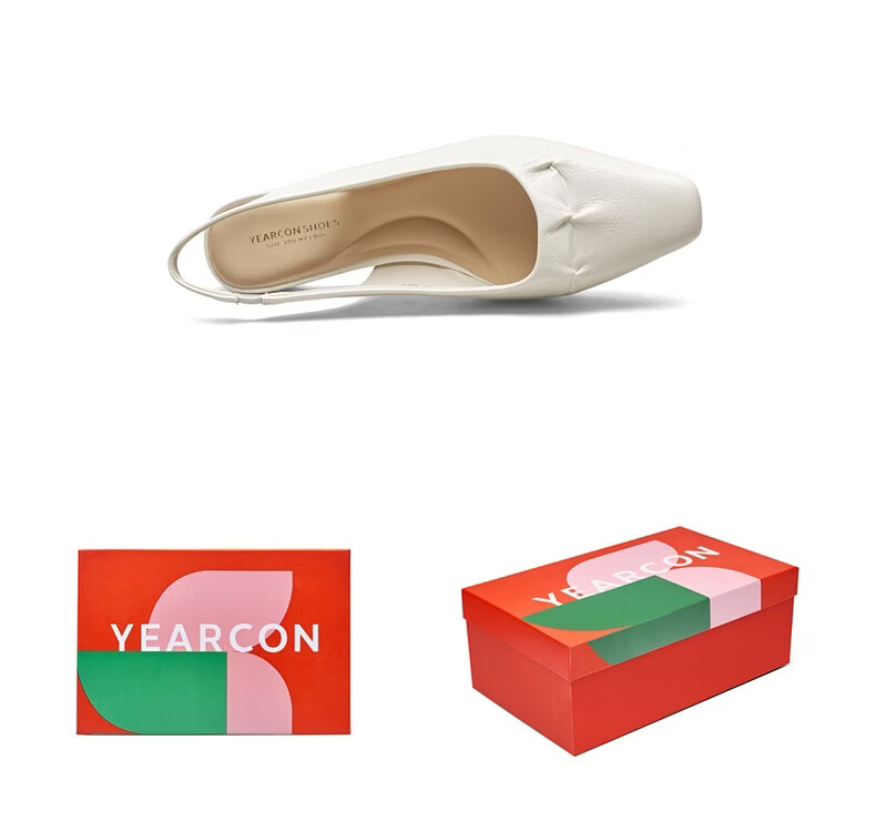 Eierkang Women's Shallow Pointed Toe Low Heel Commuting Professional Single Shoes Open Back Sandals 29870W Off-White Size 37 15