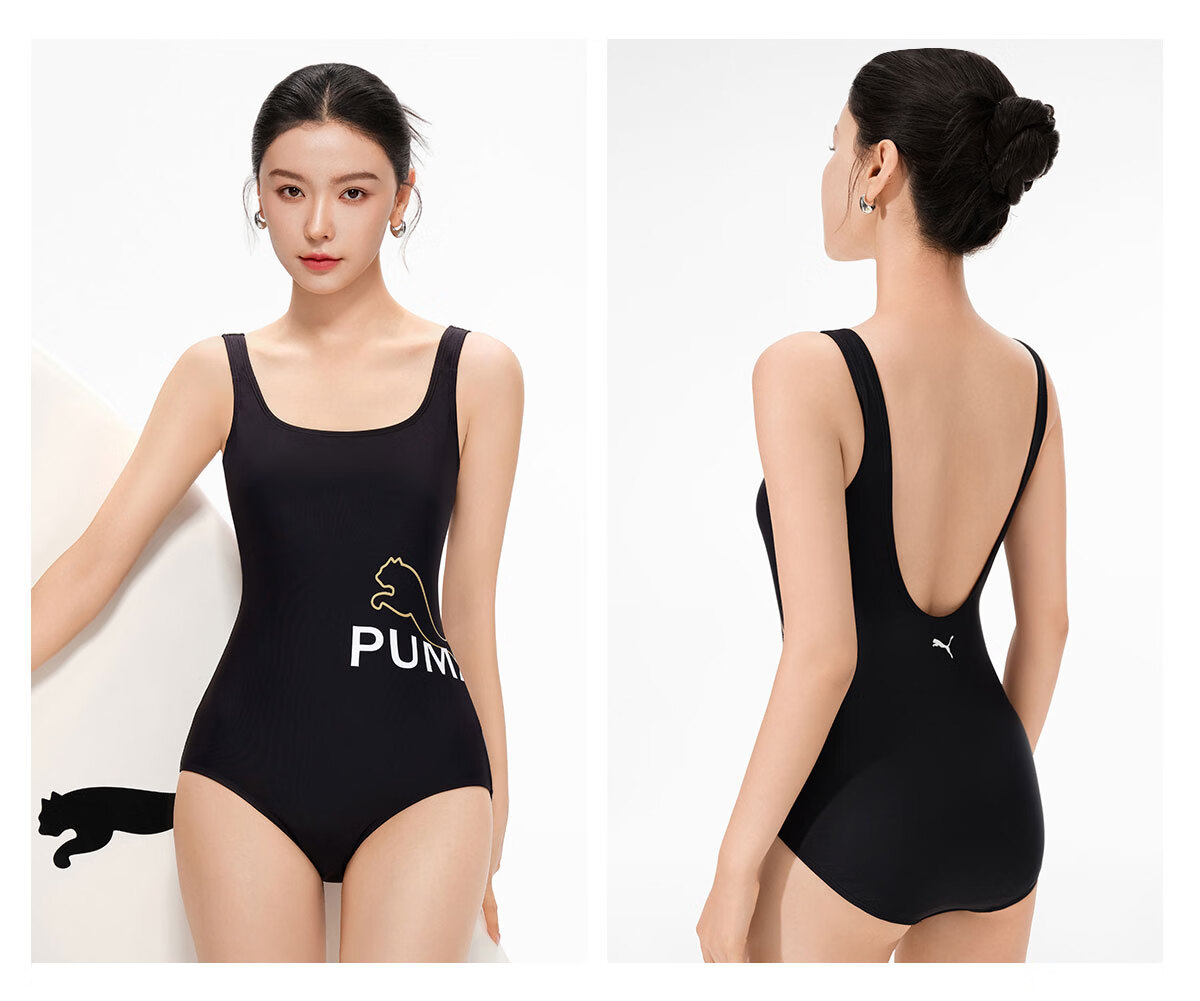 PUMA Women's One-Piece Racing Swimsuit Antibacterial Swimming Pool Spa Swimwear New Premium Design 25