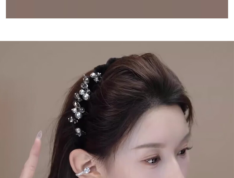 Idair Crystal Wave Headband Women's Niche Design Pearl Hairband Versatile Non-Slip Teeth Hair Clip Birthday Gift for Girlfriend 4