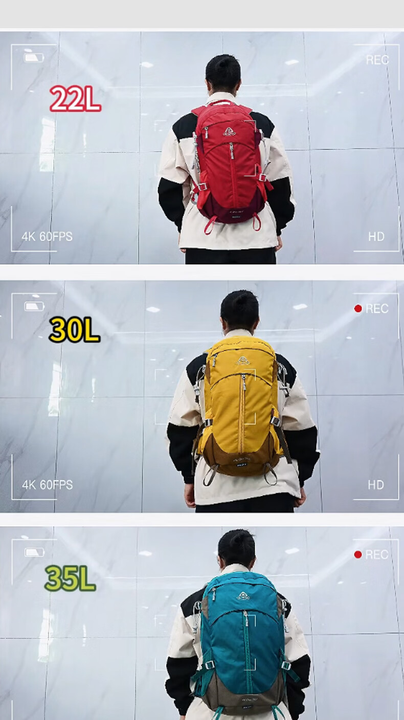 AiWang Women's Oxford Cloth Hiking Backpack Men's Outdoor Suspension Carry Lightweight Large Capacity Travel 22L Tiancheng Yellow 7