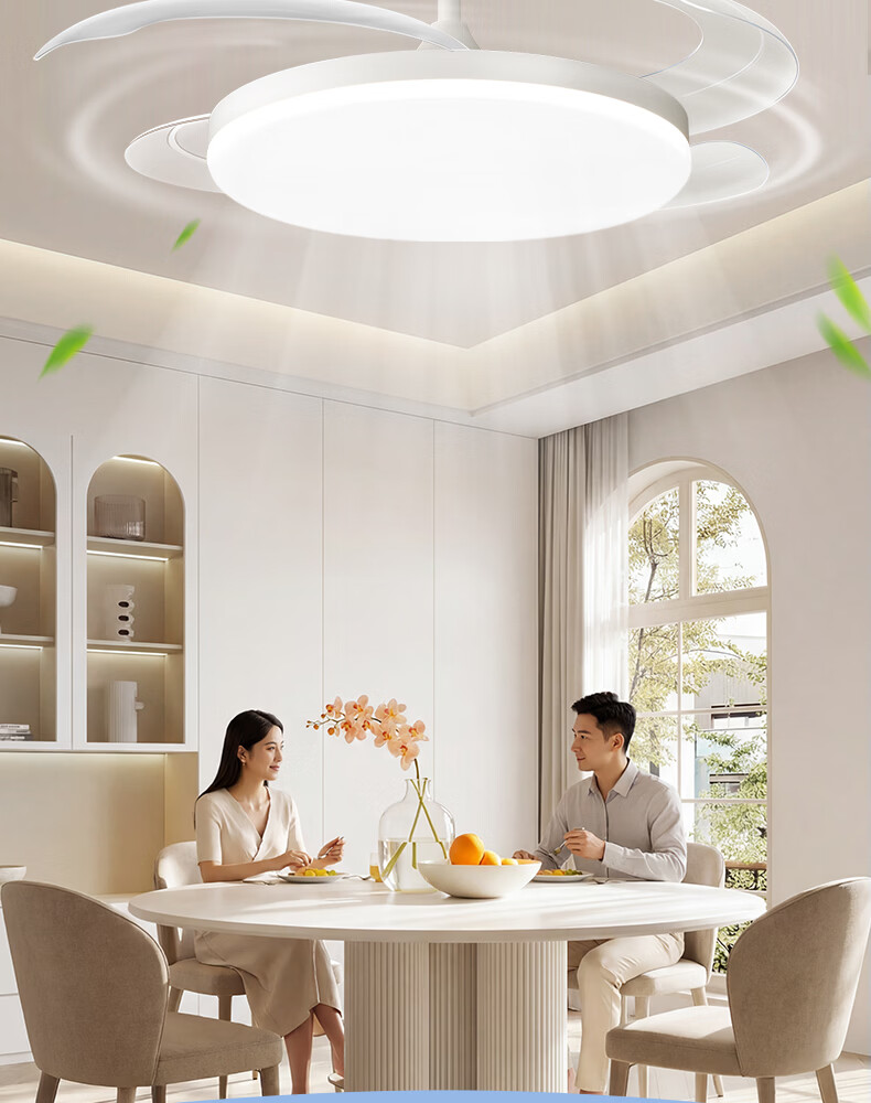 Dell Fan Light Puri Eye Protection LED Invisible Blades Dining Bedroom Remote Dimming Integrated Bladeless Ceiling Fan Light Zhongshan 3