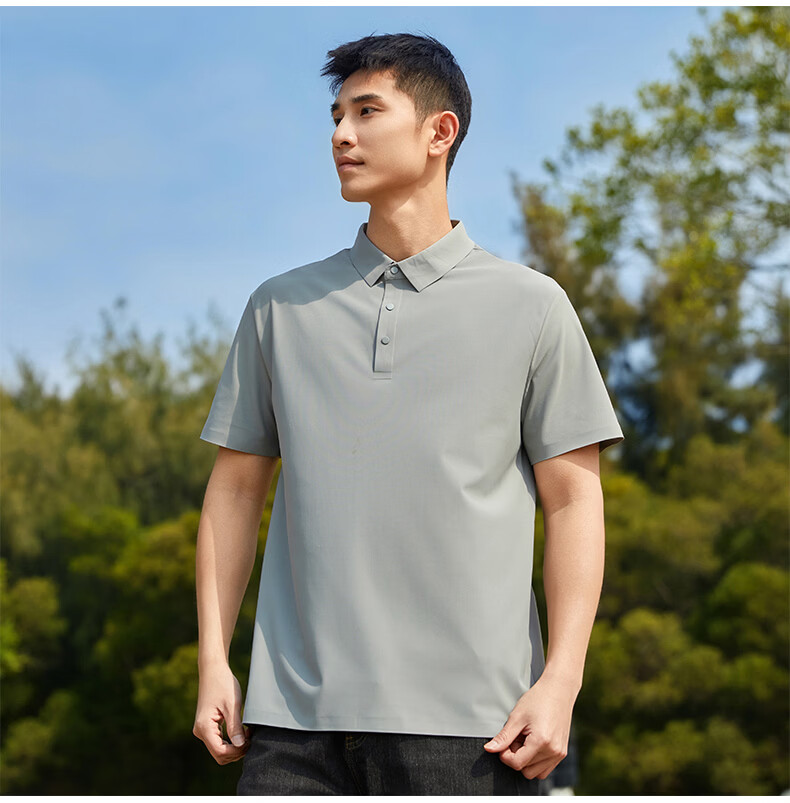 Baleno Men's Summer Ice Silk Cool Short Sleeve Polo Shirt 2026 New Father's Day Gift Breathable Collared T-Shirt 8
