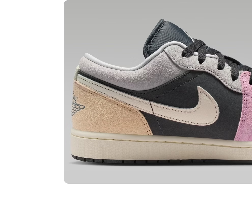NIKE Jordan Air Jordan 1 Low Comfortable Basketball Shoes Pink Black IB7109-004 Pink Black Size 41 4