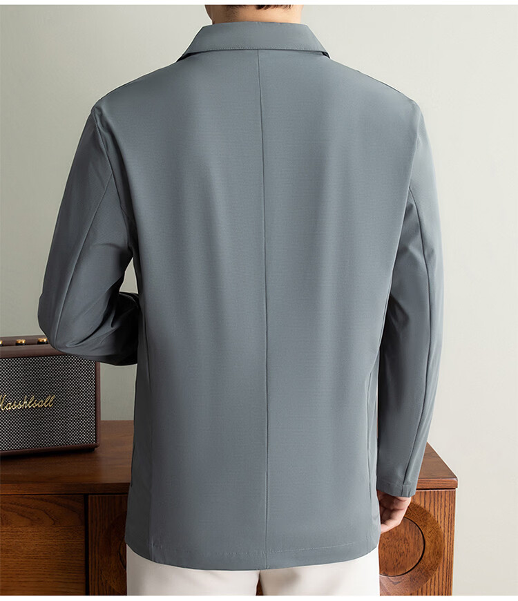 ROMON Premium Summer Lightweight Sun Protection Blazer Men Ice Silk Spring Summer Casual Slim Fit Single Jacket Ultra Thin 12