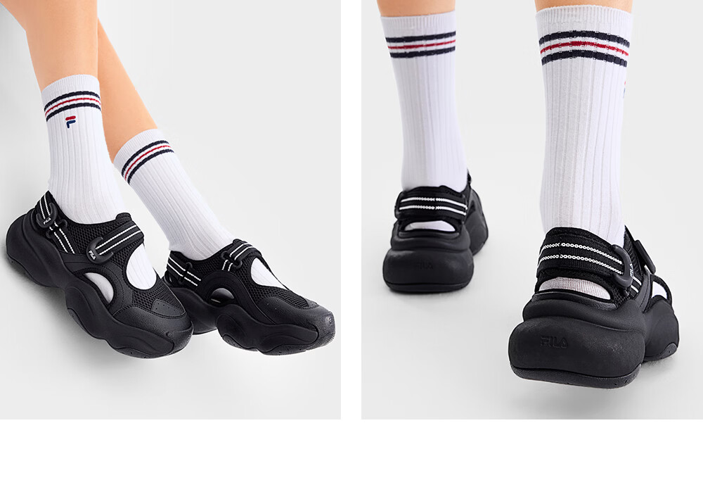 FILA Bagel Sandals Women's Sports Sandals 2026 Summer New Breathable Thick-Soled Beach Sports Shoes 33