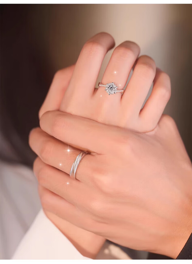 Kefuni [Includes GRA Certificate] 1 Carat Moissanite Couple Rings Engagement Birthday Qixi Festival Gift for Girlfriend 20