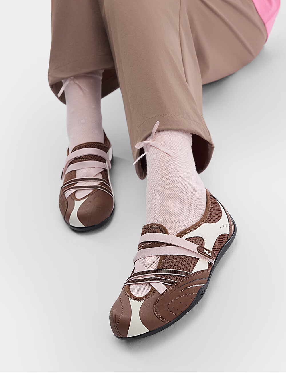 FILA Feile Korean Style Feichi Mary Jane Sport Sandals Women's 2026 Summer Ballet Flat Thin Sole Shoes 12