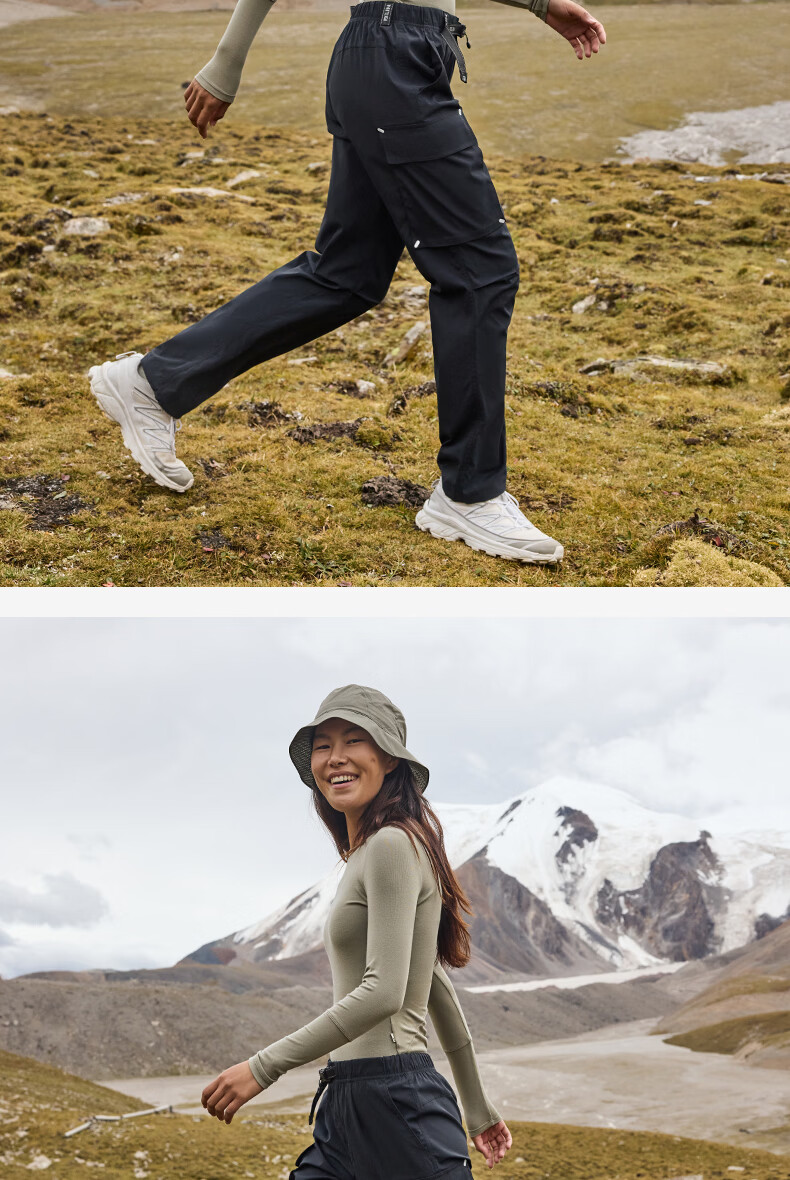 BEIN SPACE Four Seasons Outdoor Breathable Durable Hiking Pants Work Pants Long Pants A032 Night Sky Black (Women's) M 17