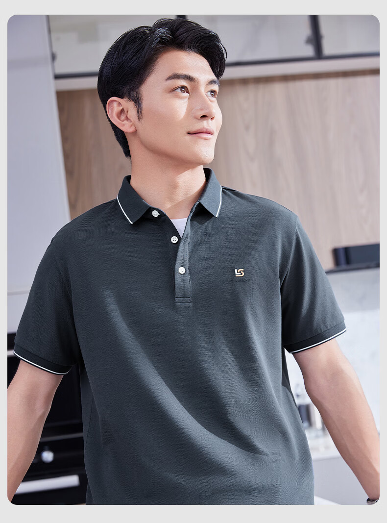 Laxton Men's Short Sleeve Summer Polo Shirt Antibacterial Moisture-Wicking Breathable Cooling Anti-Curling Navy Blue S 18