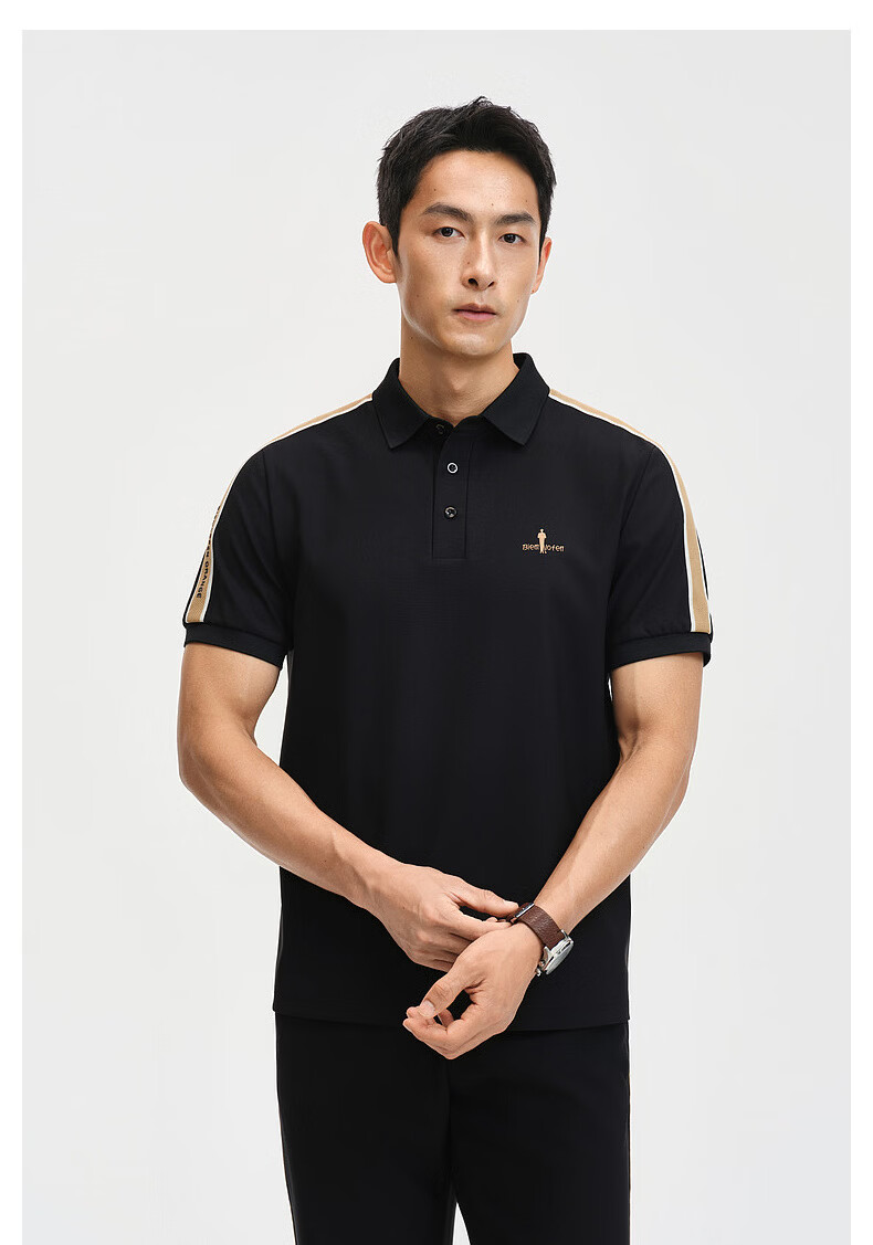 Biyinlefen [Cool Comfort Stretch] 2026 Summer New Men's Casual Commuter Outdoor Short Sleeve Polo Shirt with Turn-down Collar 1