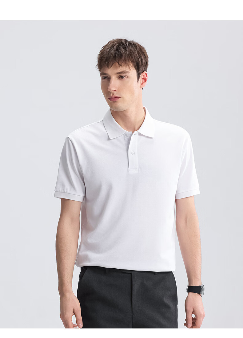 FIRS Men's Polo Shirt Spring Casual Solid Color Men's Collared Top P2601-5 L 12
